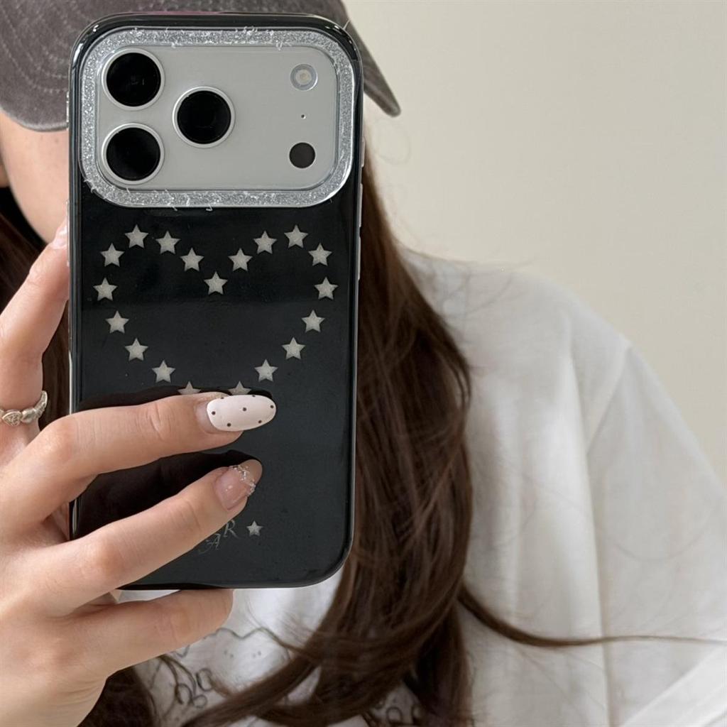 Luxury Glitter Star Cutout iPhone 15 Pro Max Anti-Fall Case