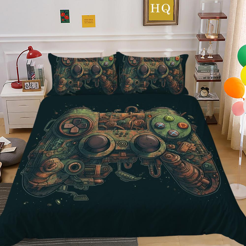

Комплект пододеяльников с игровой ручкой, комплект постельного белья для дома с 3D-печатью, комплект односпальной кровати для мальчика и девочки, креативные комплекты постельного белья с игровой ручкой EU Single 135x200cm