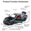 1:24 530Li M4 Miniature Model Toys Diecast Alloy Car Front Wheel Steering Sound Light Pull Back Vehices Kids Christmas Surprise