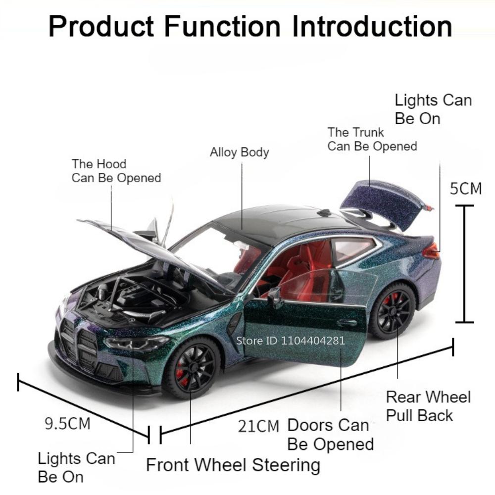 1:24 530Li M4 Miniature Model Toys Diecast Alloy Car Front Wheel Steering Sound Light Pull Back Vehices Kids Christmas Surprise