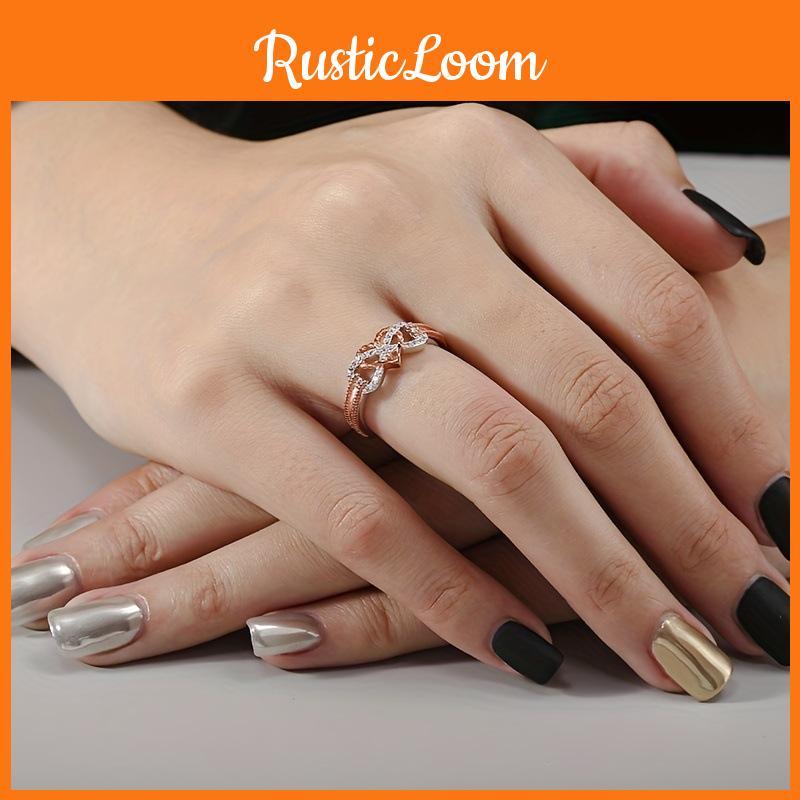 Stylish Geometric Heart-shaped Ring In Gorgeous Rose Gold For Daily Wear