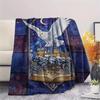 1Pc Cartoon Print Flannel Blanket, High Quality Comfortable for All Seasons, Home Decor, Warmth and Comfort, Perfect for Christmas Birthday Gift