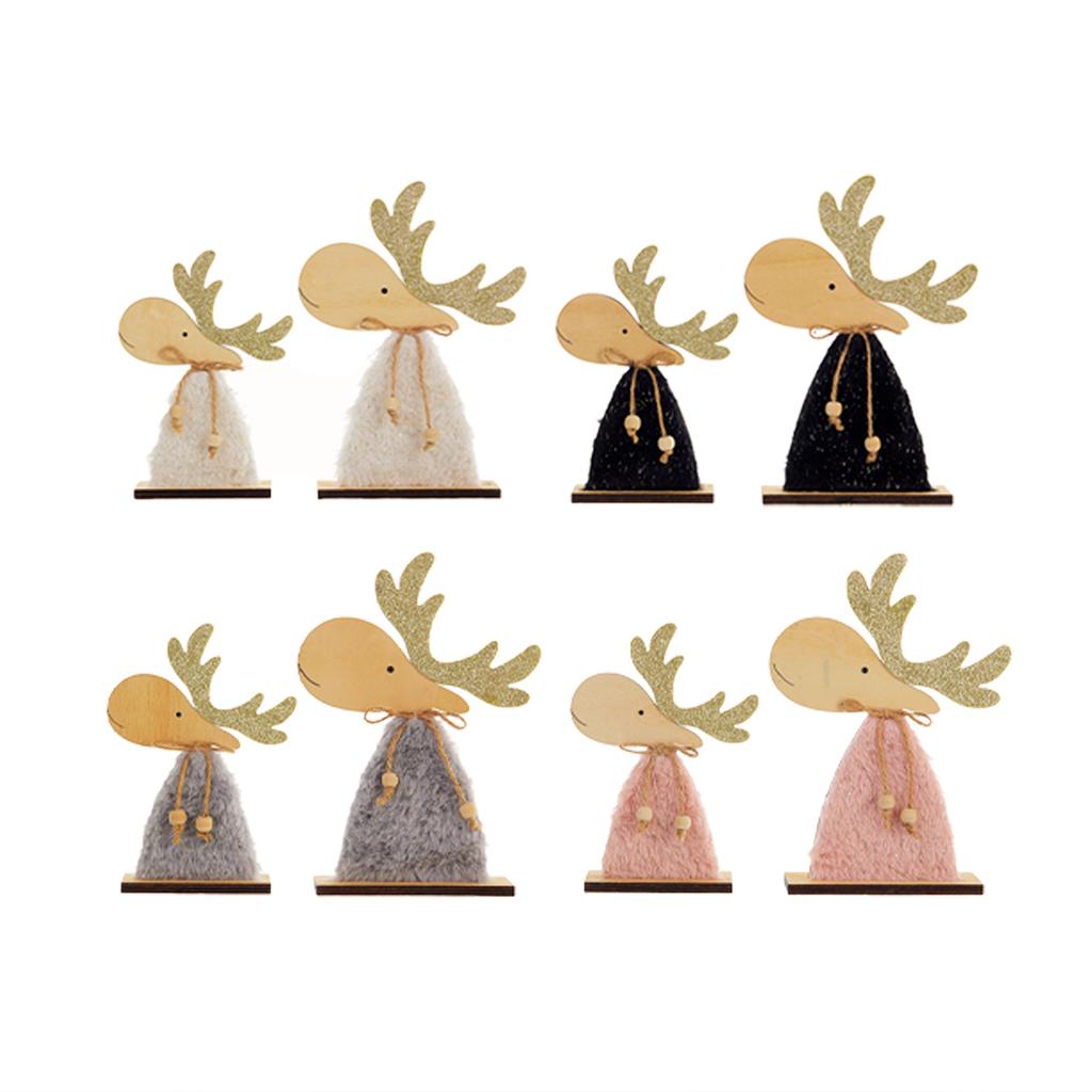 1PC Home creative Christmas wooden elk desktop ornaments window display small gifts Christmas decorations