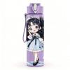 1PC Dark Blue Dress Girl Standing Pattern 750ml Color Plastic Sports Water Bottle Leakproof Flip Straw Lid Suitable for Sports Office Home Use