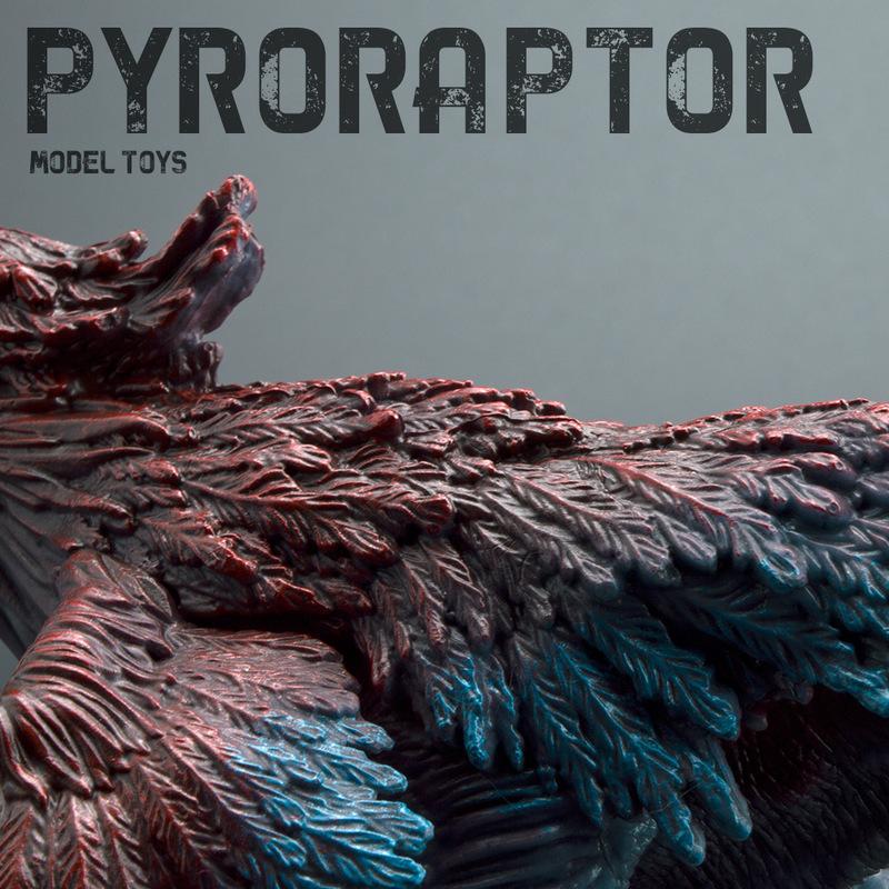 Simulated Prehistoric Creatures Pyroraptor Dinosaur Model Desktop Ornament Animal Collectible Toy Statue Wholesale Surprise Gift