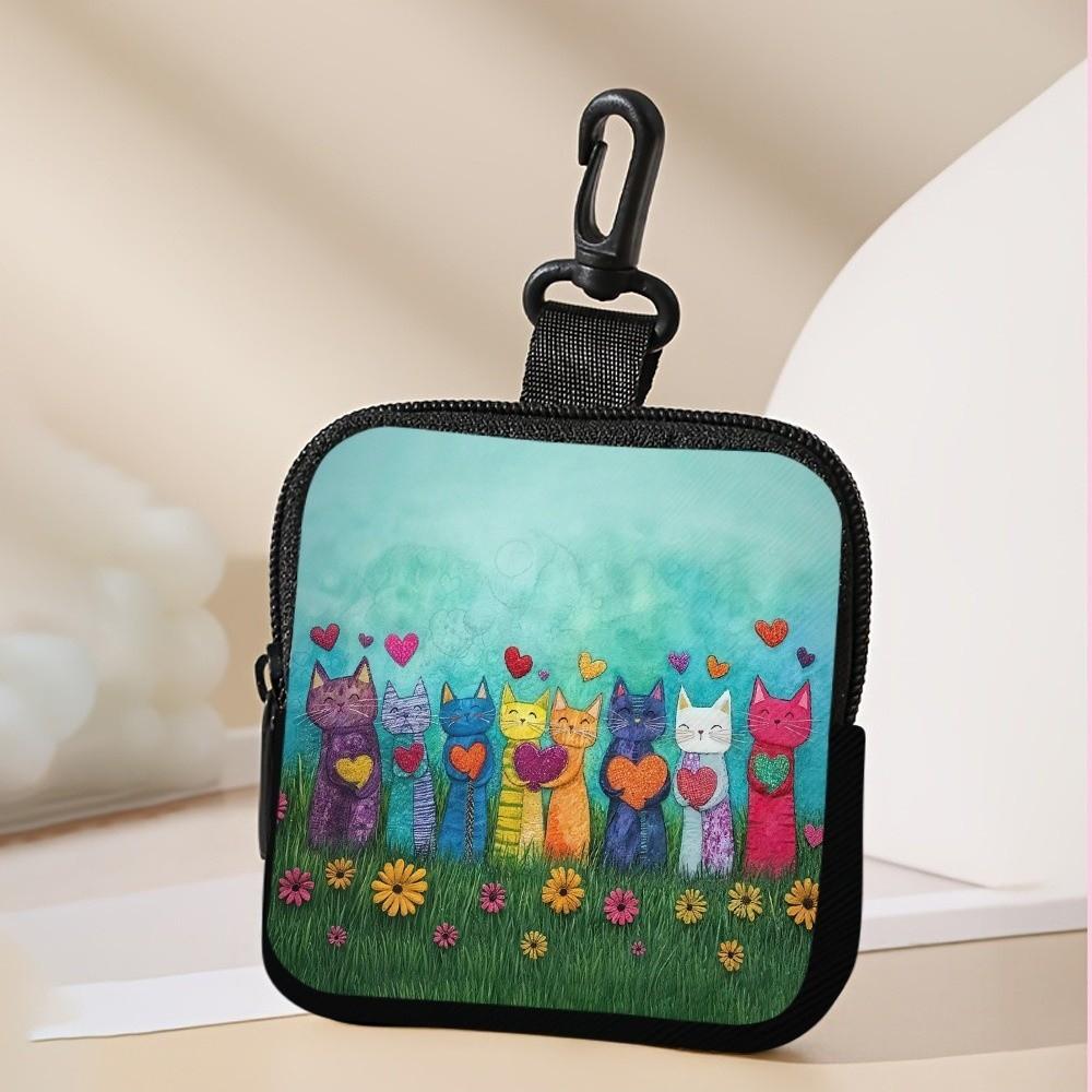 Cute PVC Coin Purse Cartoon Waterproof Women's Wallet Lightweight Zipper Storage Bag for Women Girls