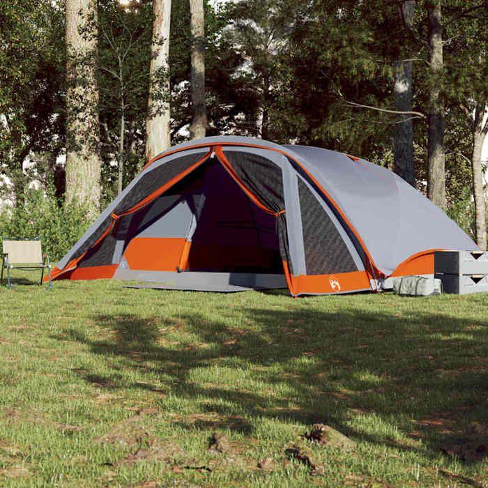 VidaXL Tente de cabine familiale 6 personnes gris imperméable, tente, abri de camping, abri de jardin, tente de camping, 94748