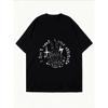 Vintage Black Oversized T-Shirt with Skeleton Hand Gesture & Star-Lightning Print – "I Don’t Need Your Attitude" Dark Edgy Graphic Top