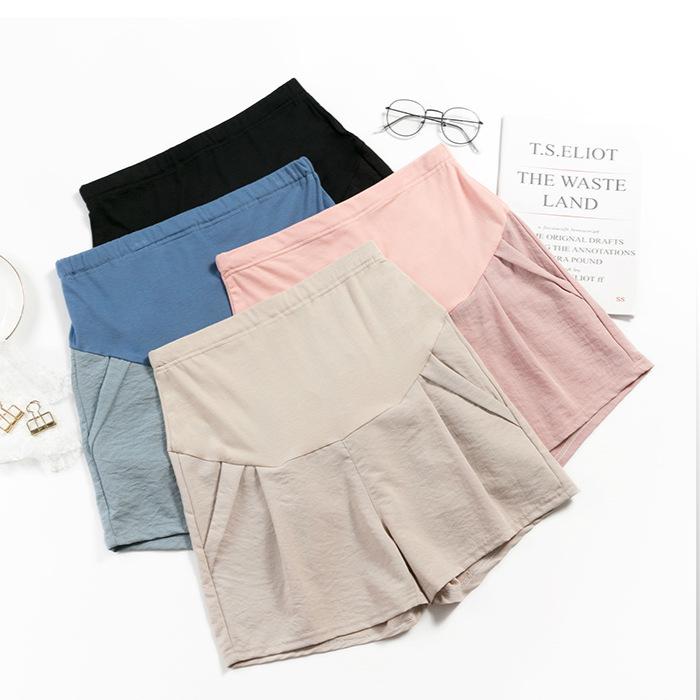 

2023 Summer Maternity Cotton & Linen Belly Support Shorts - Casual, Trendy, Loose Fit for Pregnant Women XL
