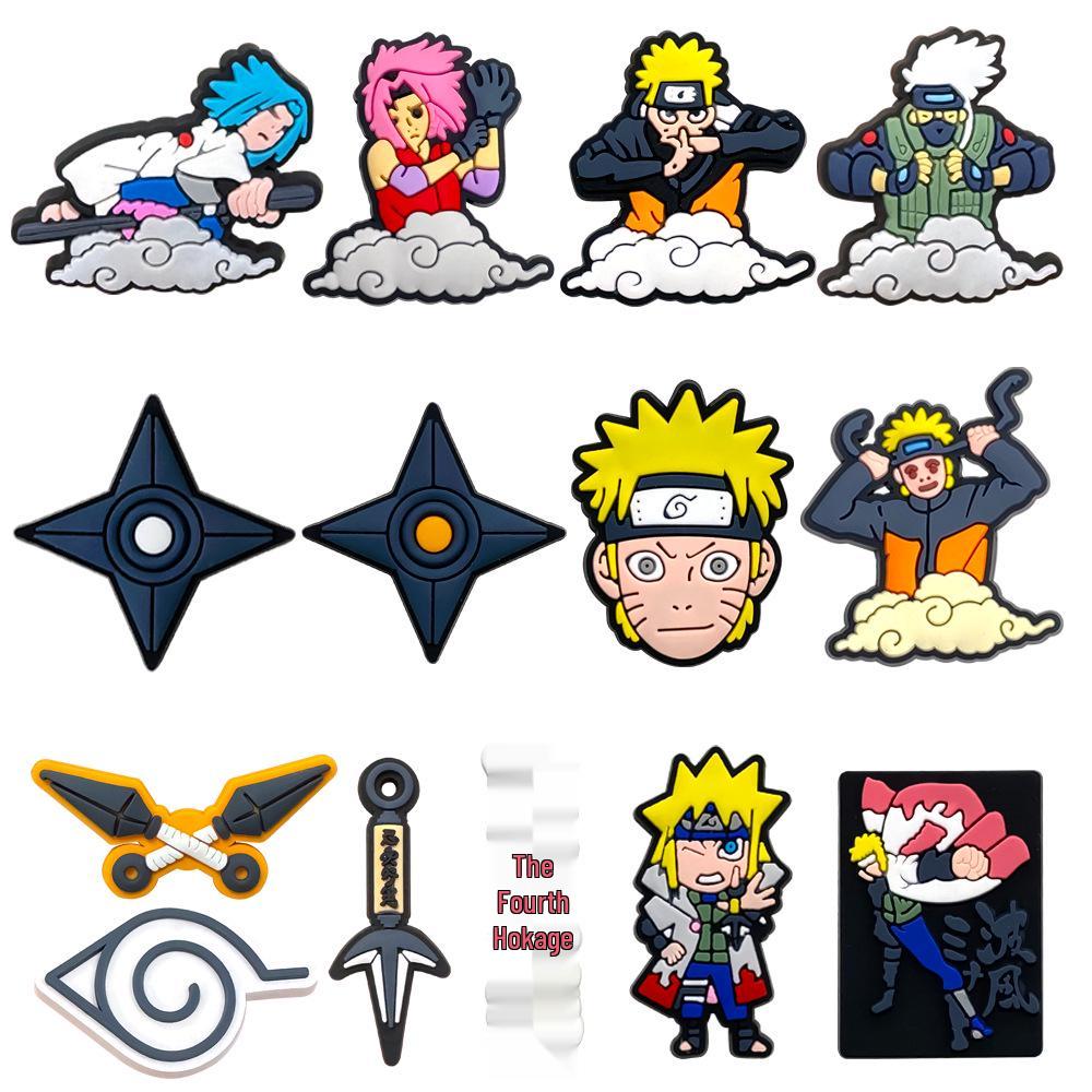 Naruto Anime Croc Charms: Flower DIY PVC Rubber Shoe Accessories