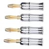 Preffair 4PCS Banana Plug Connector 24K Gold Plated Brass Banana Plug Six Leaf Banana Plug for Speakers BA1462