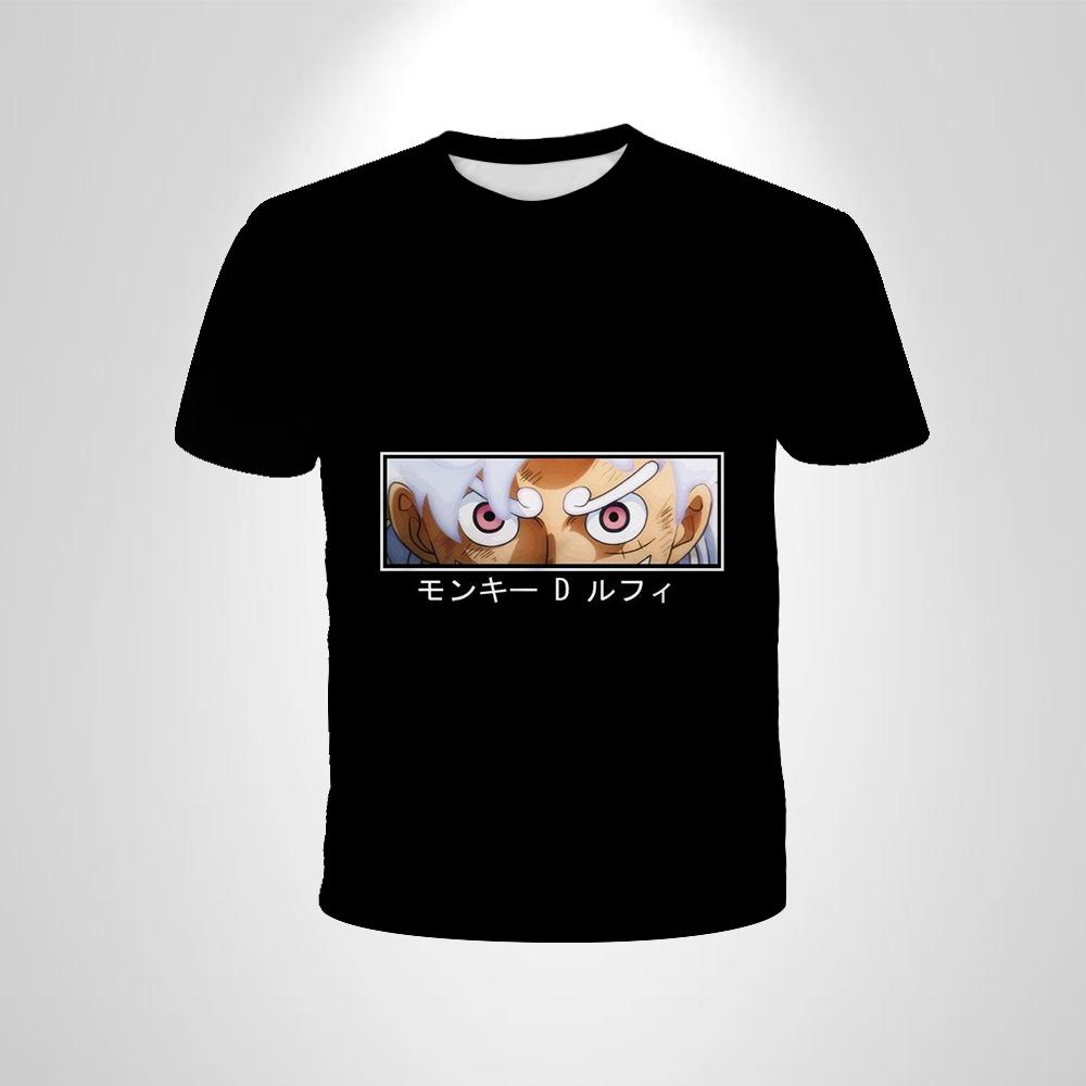 Anime One Piece Boy T-shirt Cosplay Luffy Men Cartoon Short-sleeved Cool Top Boy Loose Mens Clothing Casual T-shirt