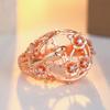 Vintage Inlay Weißer Zirkonia Damen Blume Vogel Ring Klassische Goldfarbe Handgeschnitzt Tägliches Tragen Party Schmuck Jahrestagsgeschenk