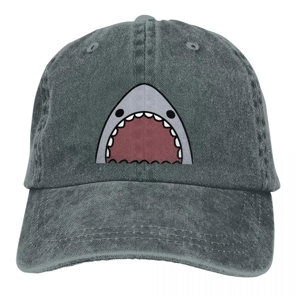 Cute Funny Cartoon Shark Baseball Caps Peaked Cap Outdoor All Seasons Travel Adjustable Trucker Hats for Men Women