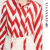 ELLASSAY Women's Mulberry Silk Diagonal Stripe Long-Sleeve Shirt