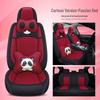 Universal Linen Cartoon Panda Car Seat Cushion Set for All-Season