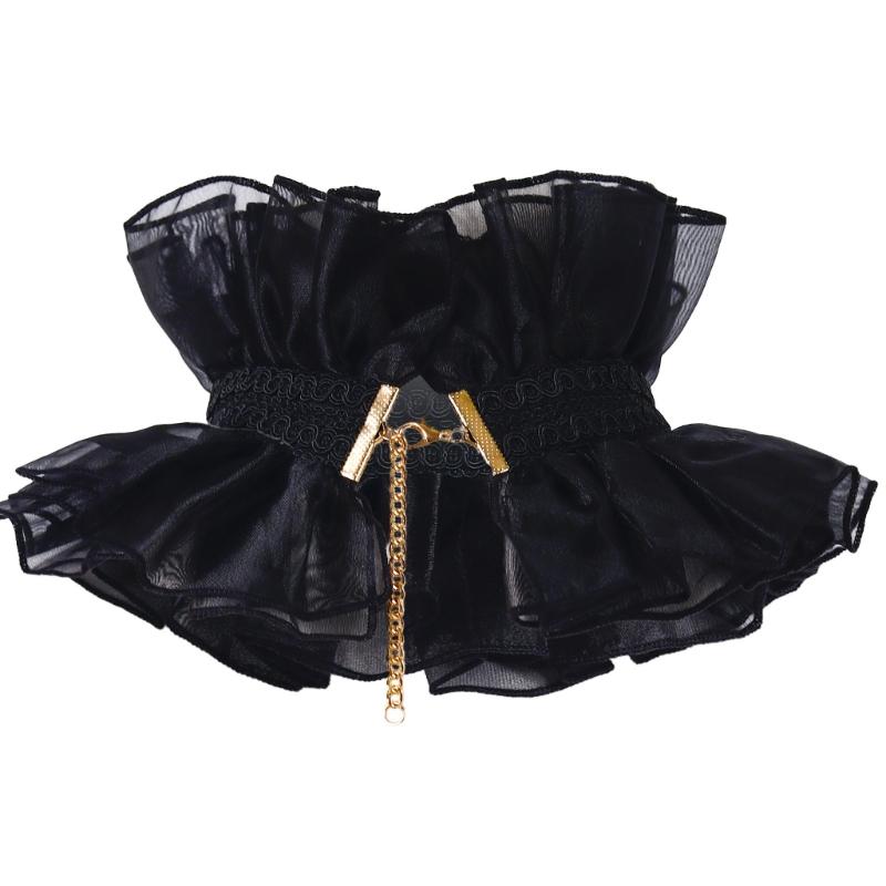 Elastic Ruffle Lace Collar For Women Daily Outfit Renaissances Chokers Neck Shawl Detachable Collar for Halloween Party