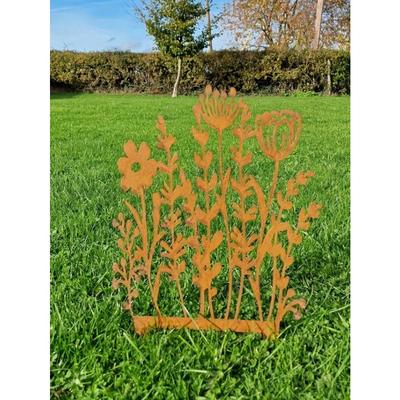 Vintage Metall Gartenspieße Rustikale Rasenornamente für Blumentöpfe Außenbereich Terrassendekoration Bodenmarkierungen Hofkunst Pflanzenzubehör