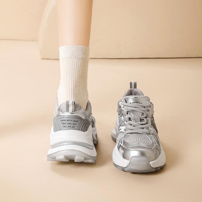 Augustine platform dad shoes women's 2025 new autumn small man fried street casual silver mountaineering sneakers