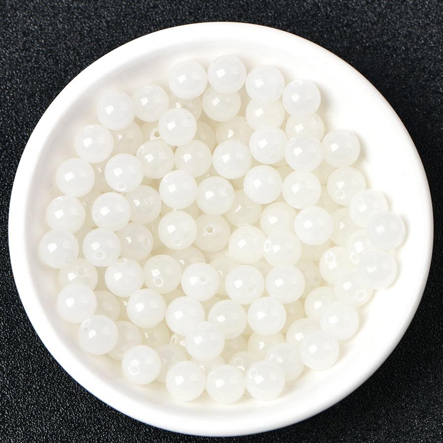Natural White Hetian Jade Beads for DIY Handmade Jewelry - Unisex Bracelet Materials