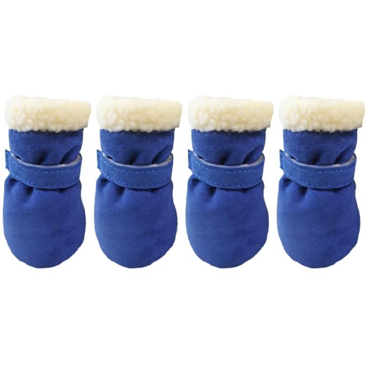 4pc Thick Warm Windproof Winter Pet Dog Shoes Anti-slip Snow Booties Footwear