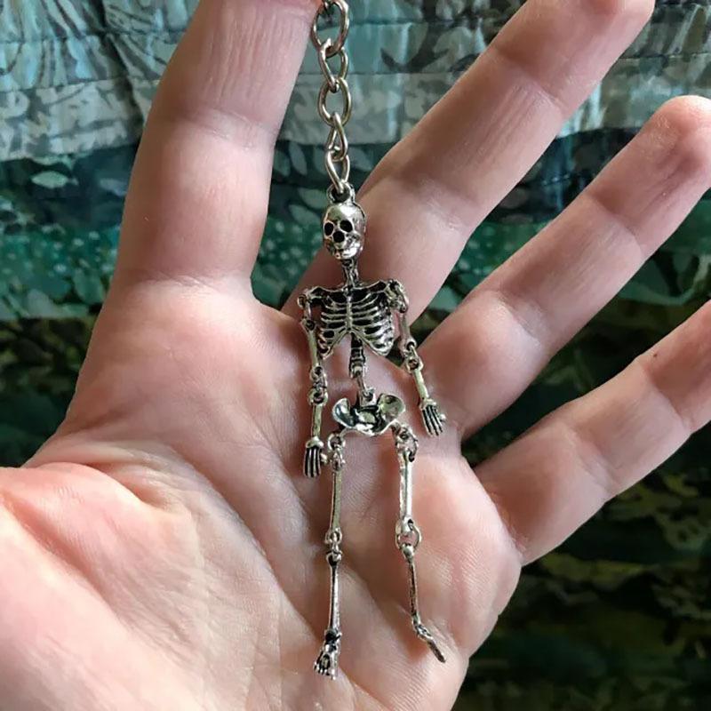 Gothic Skeleton Keychain - Halloween Metal Skeleton Keychain, Party Gifts and Gifts