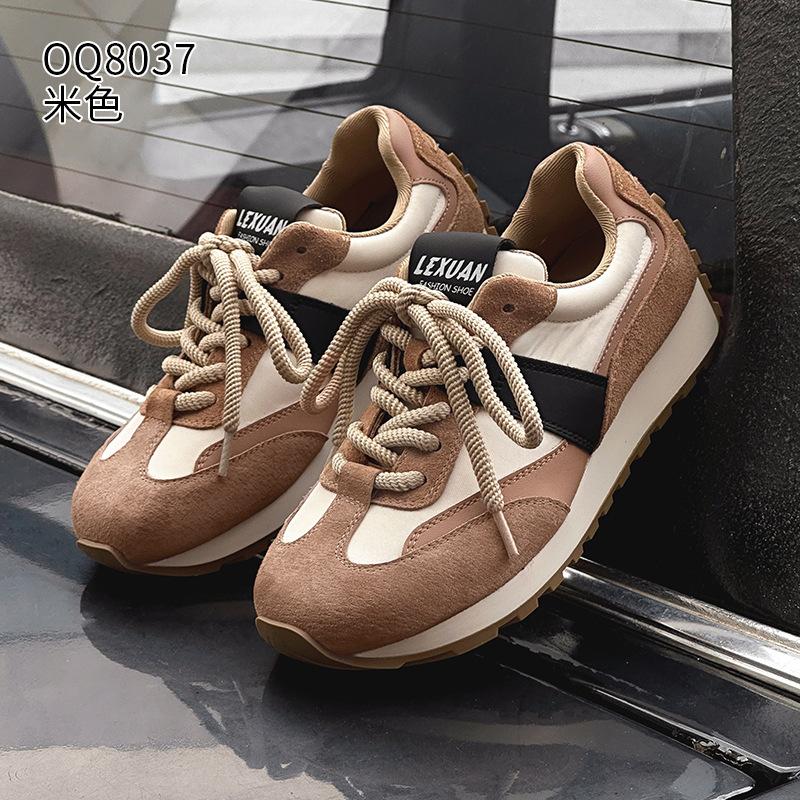 Platform-soled waffle Forrest Gump shoes spring and autumn new leather ins trendy German training casual shoes