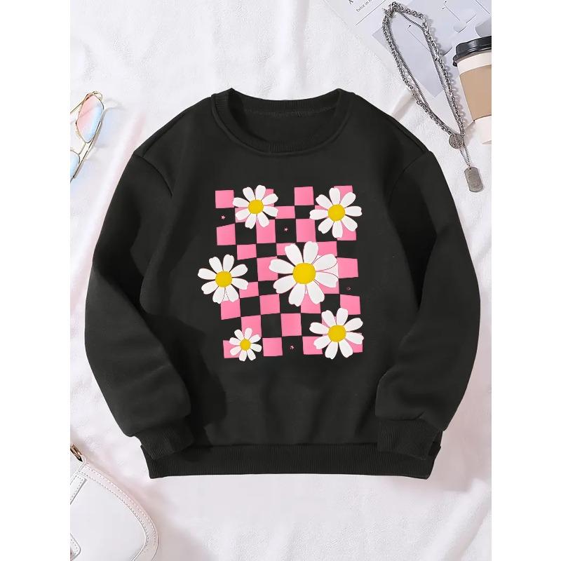 European sizes Kids' Round Neck Sweatshirt - Spring & Fall Casual Sweater, Regular Fit Uniform or Casual Attire, Easy-Care ' Blouse