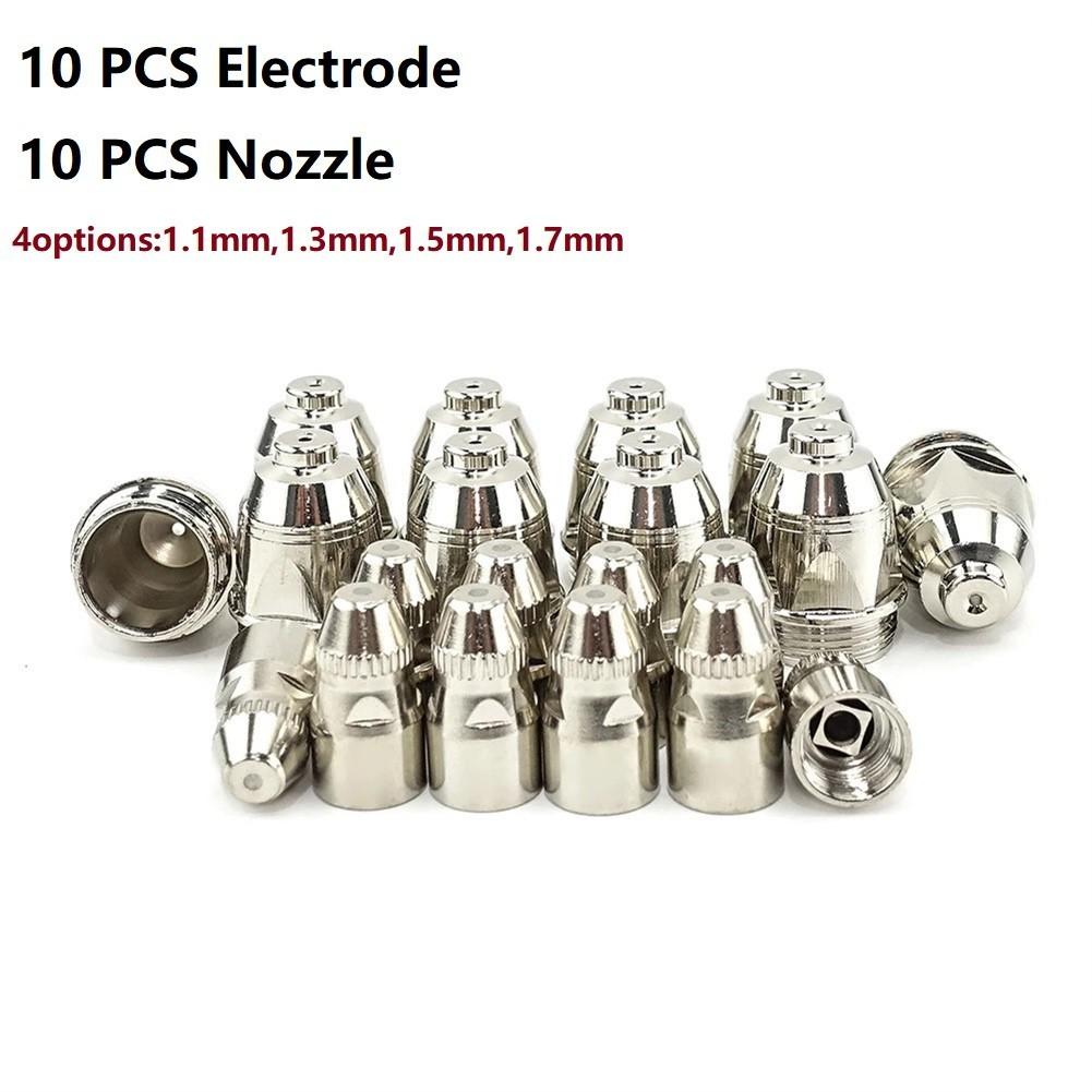

20pcs Plasma Cutting Torch Consumable Cutting 60A 80A Tip Electrode Nozzle 1.5mm