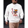 Men's MEGA DOG Cartoon Dog Pattern Casual Crew Neck Sweatshirt