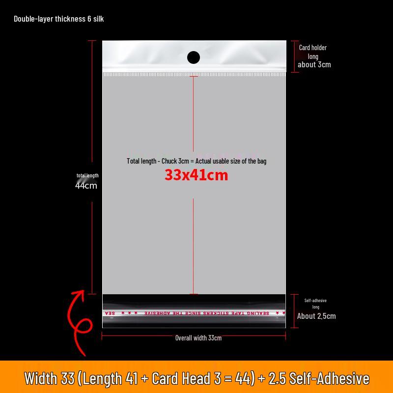 Self-Adhesive Transparent Jewelry Earring Bags with Header and Hanging Hole