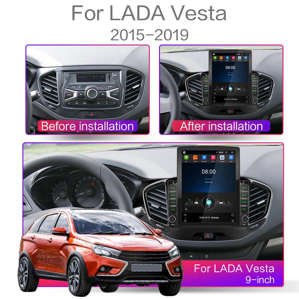 9.7'' Android Car Radio For Lada Vesta 2015-2019 2 DIN Tesla Vertical Screen Carplay Autoradio Multimedia Player 2+32GB