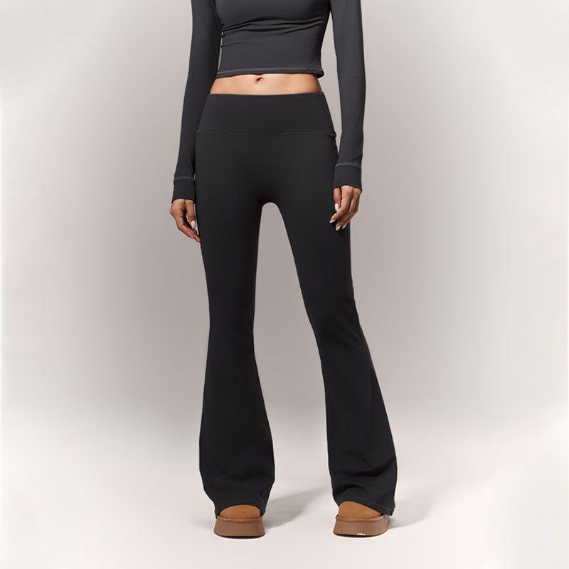 

Decodediva Fashion Sports 2024 Winter Fleece-Lined Thick Style Tight Bootcut Pants Patchwork Sports Casual Pants [No Drill Version] Black 170/70A