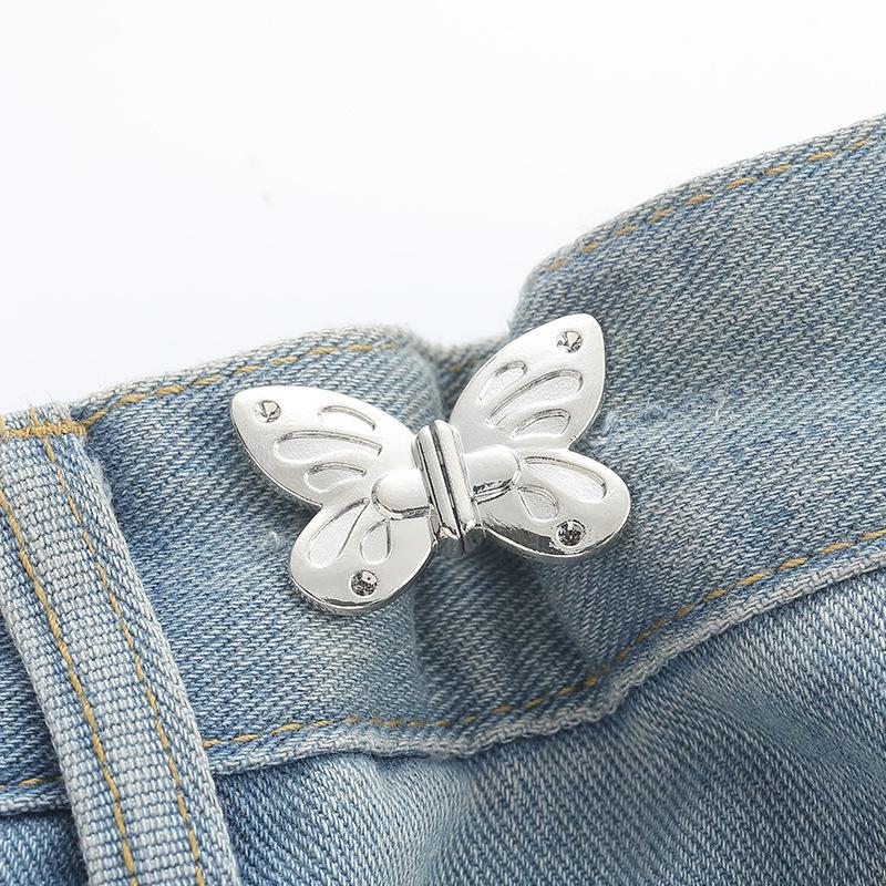 Adjustable Butterfly Waist Tightener for Jeans - Detachable Buckle for Large Waistbands