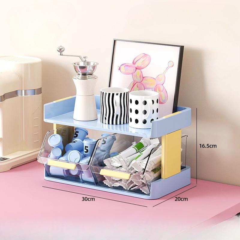 

Tea Bag Storage Box Organizer Office Tea Room Desktop Transparent Drawer Box Storage Rack Large Capacity Bar Counter Coffee Rack