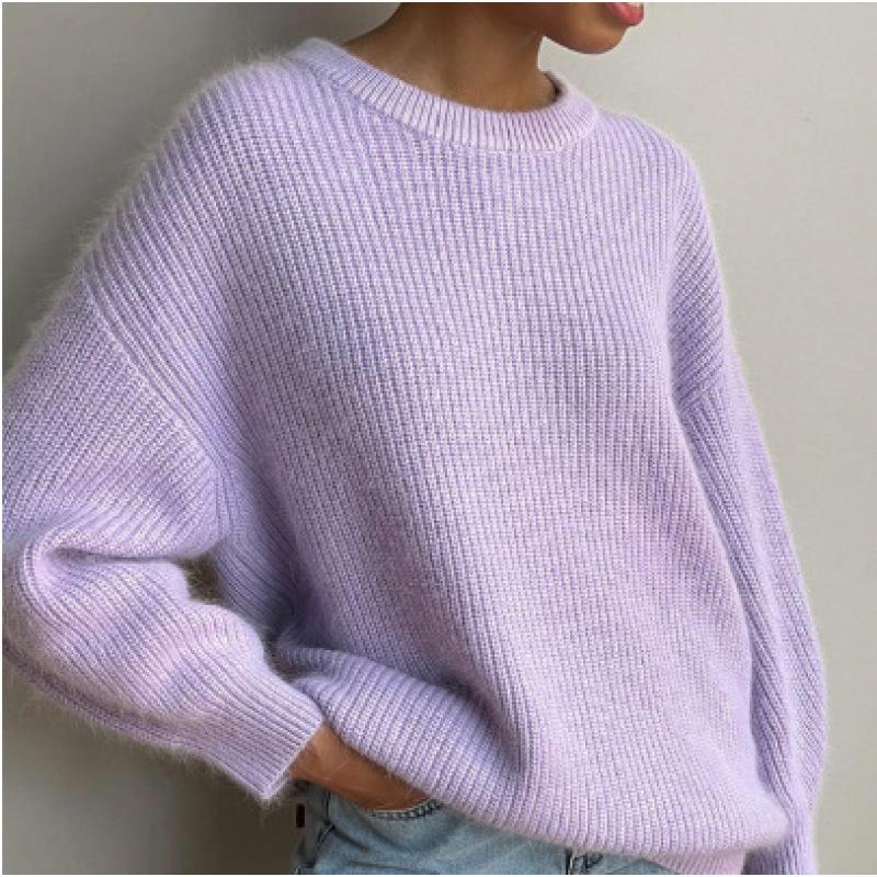 Pull Femme Automne et Hiver Imitation Vison Tempérament Ample Super Doux Tricots Femme Cent Assorti