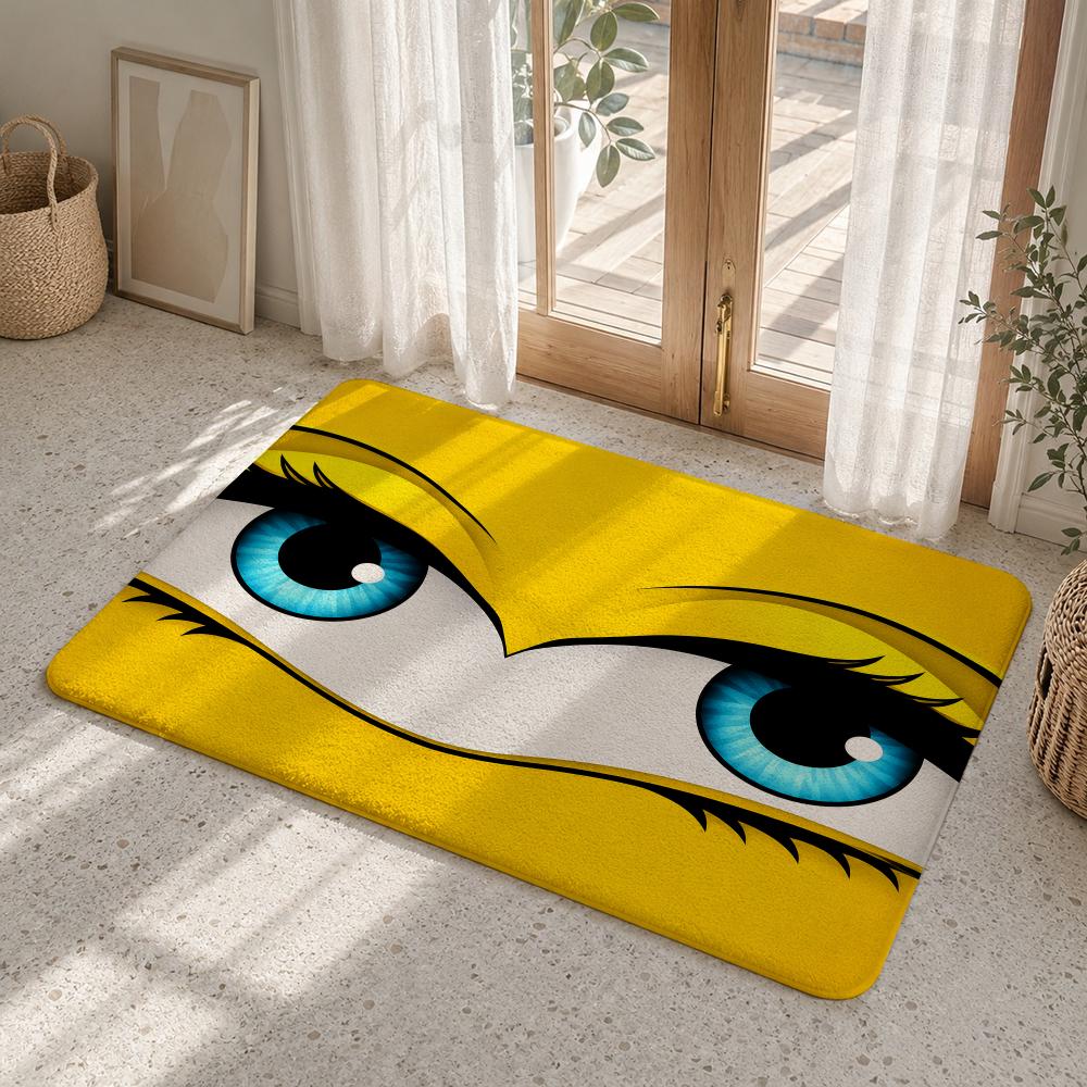 Enchanting Eyes Floor Mat Flannel Rug Non Slip Absorbent Soft Washable For Entryway Hallway Bathroom Kitchen Decor
