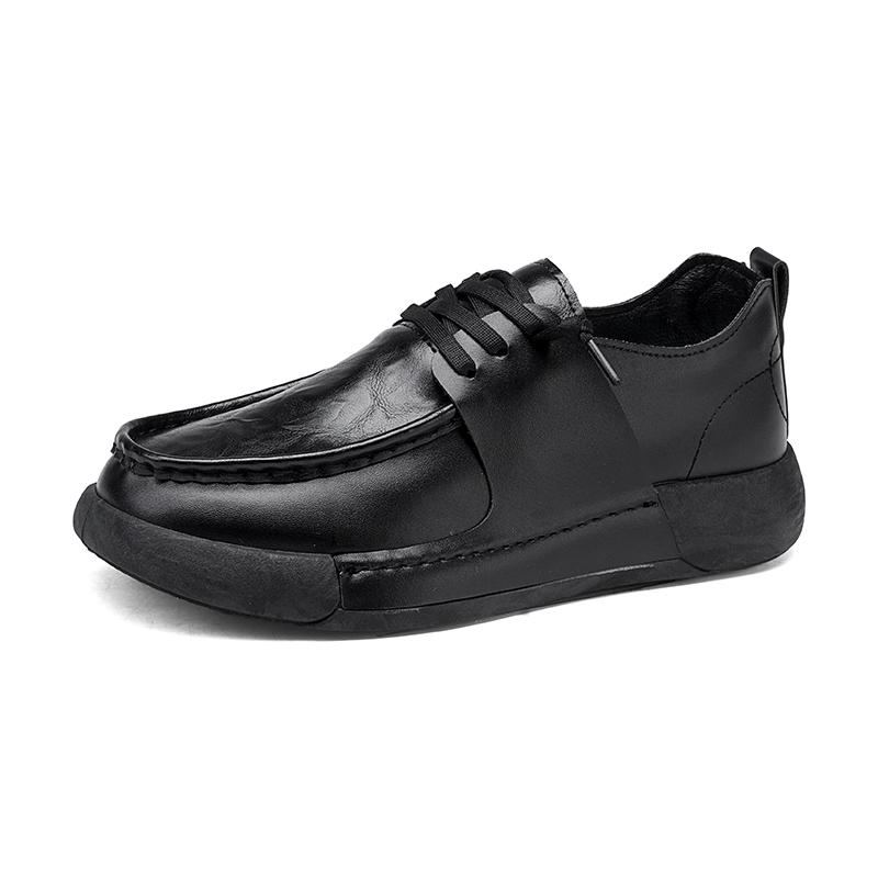 Fashion High Quality Men's Casual Leather Lace-up Shoes Outdoor Anti-Slip Thick Bottom Casual Business Work Shoes Fashion Walking Shoes