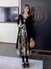 Chinese Style Plus Size Ruffle Dress for Spring & Autumn - 130-320 Jin, Women's Fake Two-Piece Long Dress (2026)