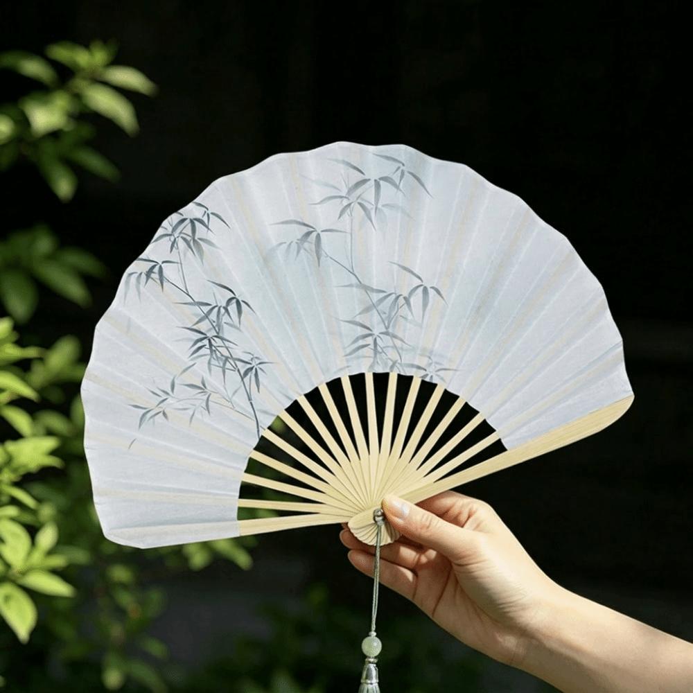 New Chinese Style Folding Fan Vintage Handheld Fan Creative Shell Shape Fan Photography