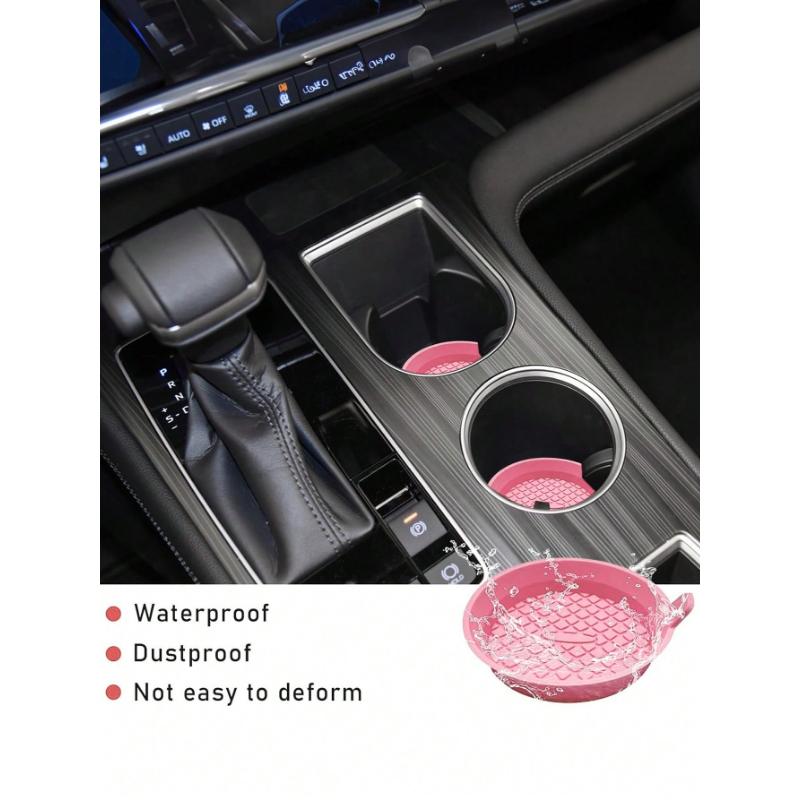 1pcs Car Cup Holder Coasters, Shiny Cup Holder Insert Coasters, Universal Anti-Slip Car Cup Holder Decorative Silicone Coasters, Car Interior Pad