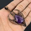 Amethyst Pendant Gemstone Jewelry, 999 Copper Wire Wrapped Bull Face Pendant, Gift For Women Handmade Pendant