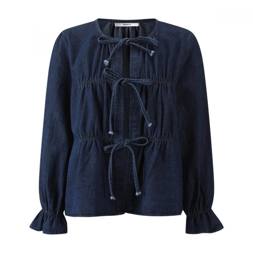 Ggpx New York Triple Ribbon Denim Blouse  Gq3sh038f 