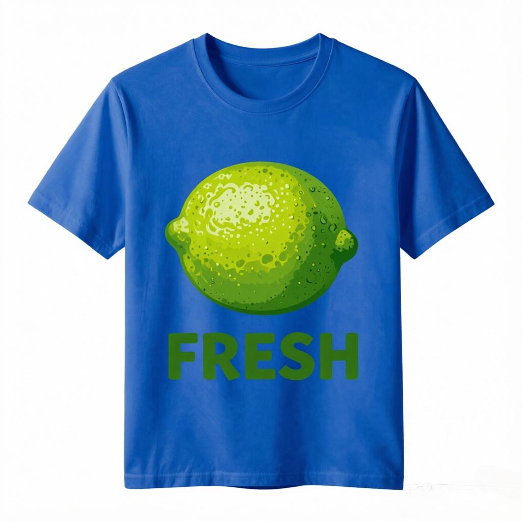 Unisex 100 Cotton Oversize T Shirt Fresh Lime Print Casual Summer Beach Short Sleeve Tee