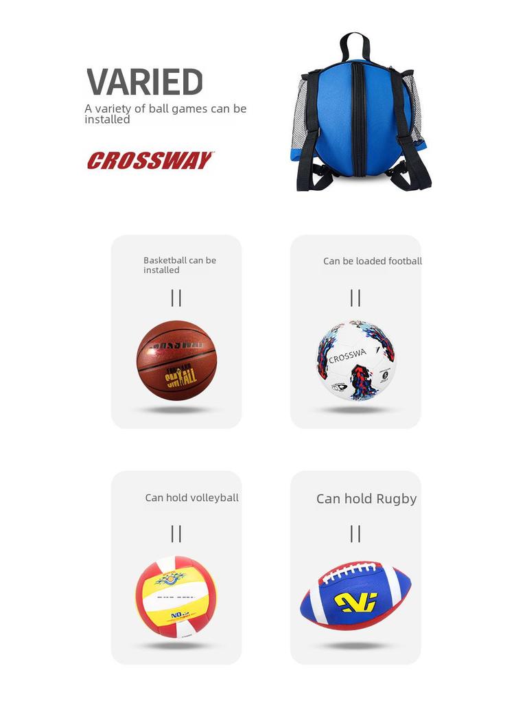 Crossway Oxford Cloth Sports Backpack for Basketball and Football Storage