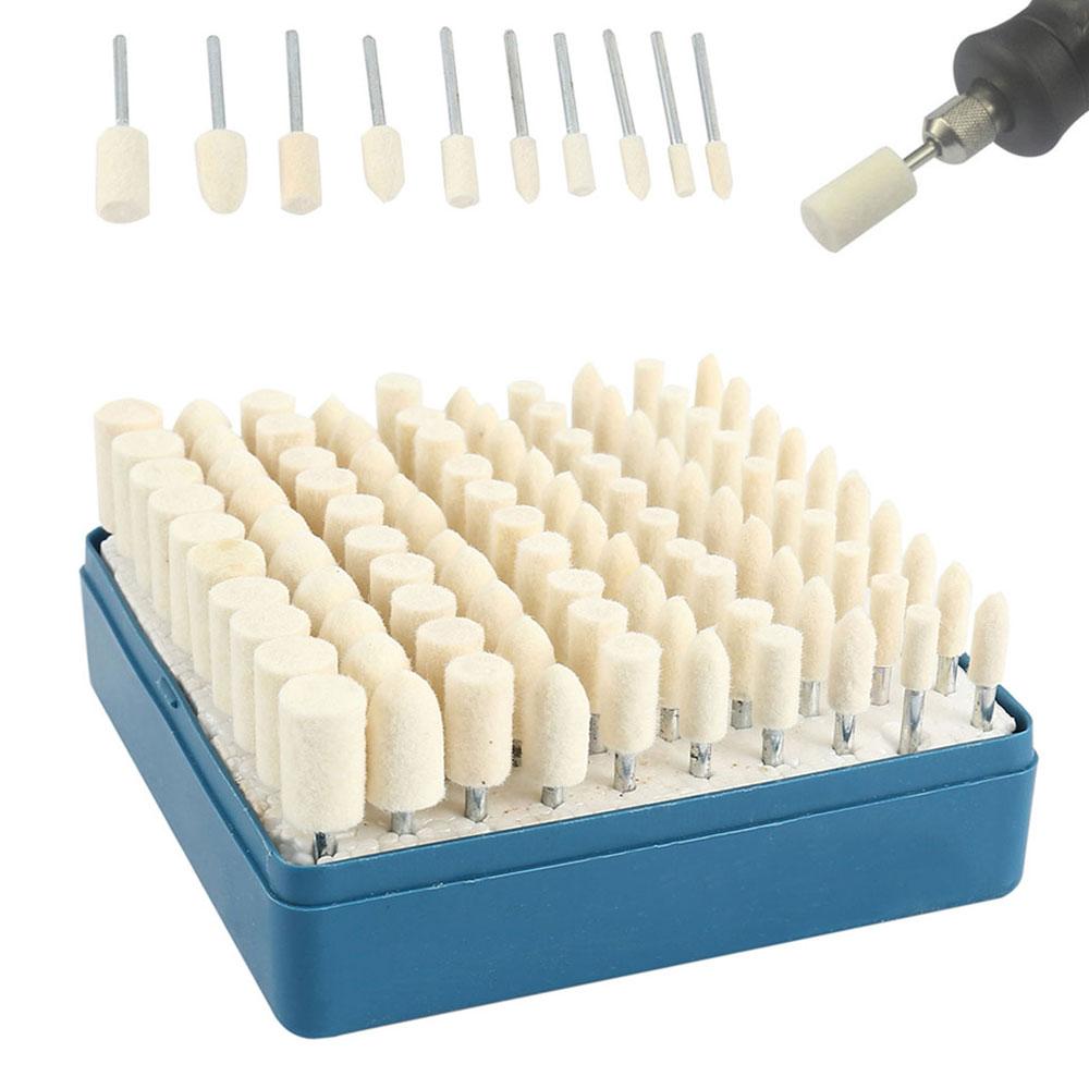 

100Pcs Polishing Wheel Soft Polishing Pad Wear Resistant Buffing Wheel Dremel Accessories with 1/8 Inch Shank Rotary Tool 1-8 Inch&100pcs коричневий