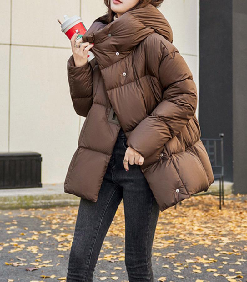 Winter Down Jacket Women Fashion Thick Warm Fluffy Parkas Loose Oversized Puffer Coat Outwear