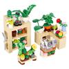 MOC Essensstand Bausteine Telefonzelle Toilette Stadt Straßenszene Pizza Hot Dog Eiswagen DIY Blumenbeet Kirche Steine Spielzeug