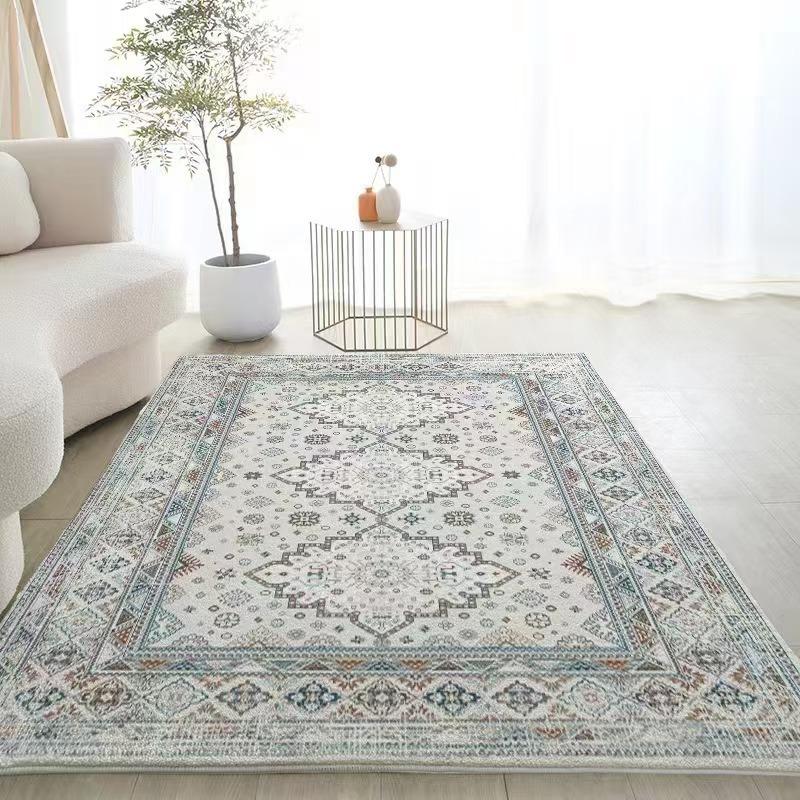 Bohemian Flannel Area Rug Non-Slip Living Room Carpet Vintage Pattern Floor Mat for Cozy Bedroom Home Decor Its Very Beautiful