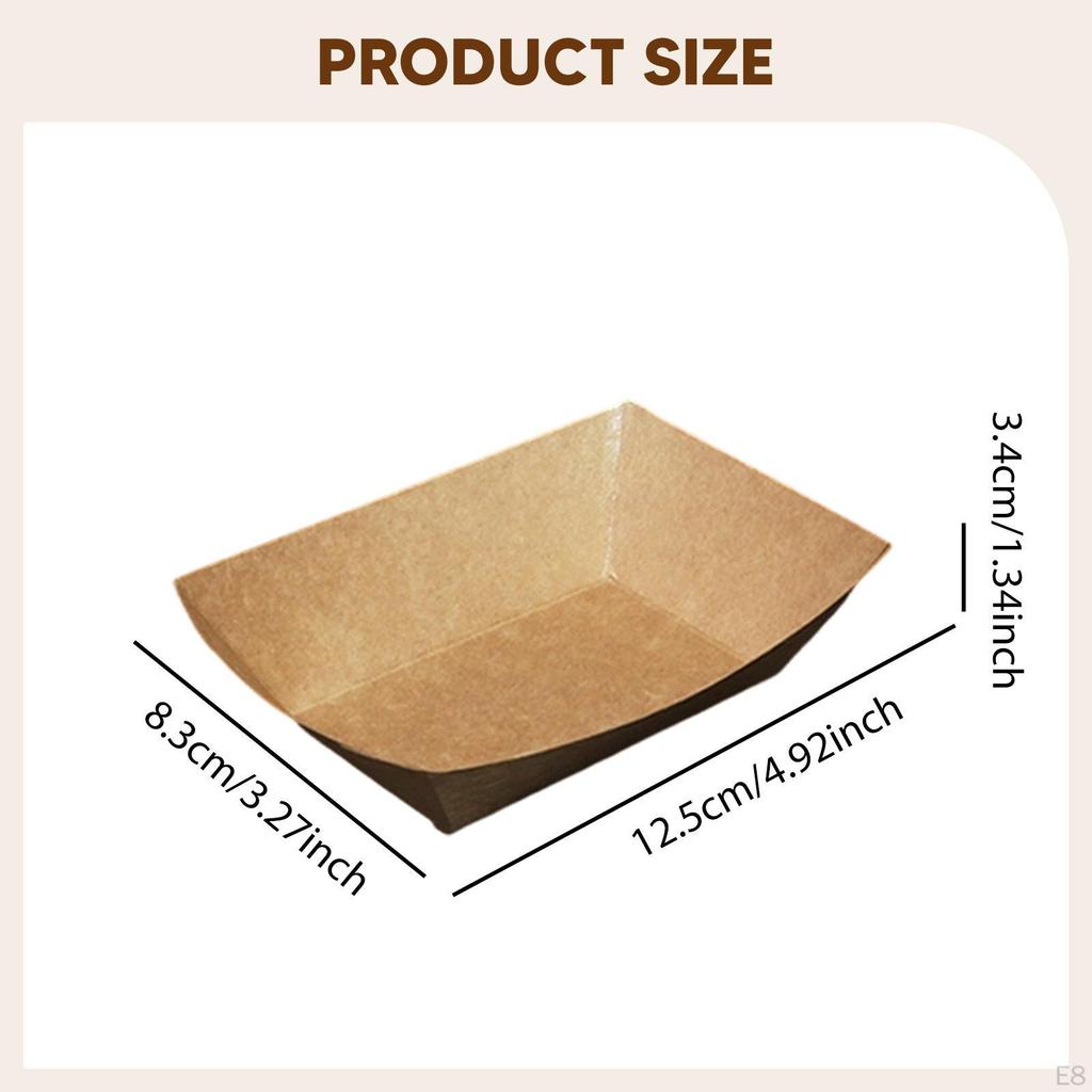 Paper Food Boats Packaging Tray Storage Non Reusable for Dessert Snack Taco